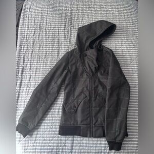 Oakley Dark Gray Plaid Hooded Ski Jacket Small Fit